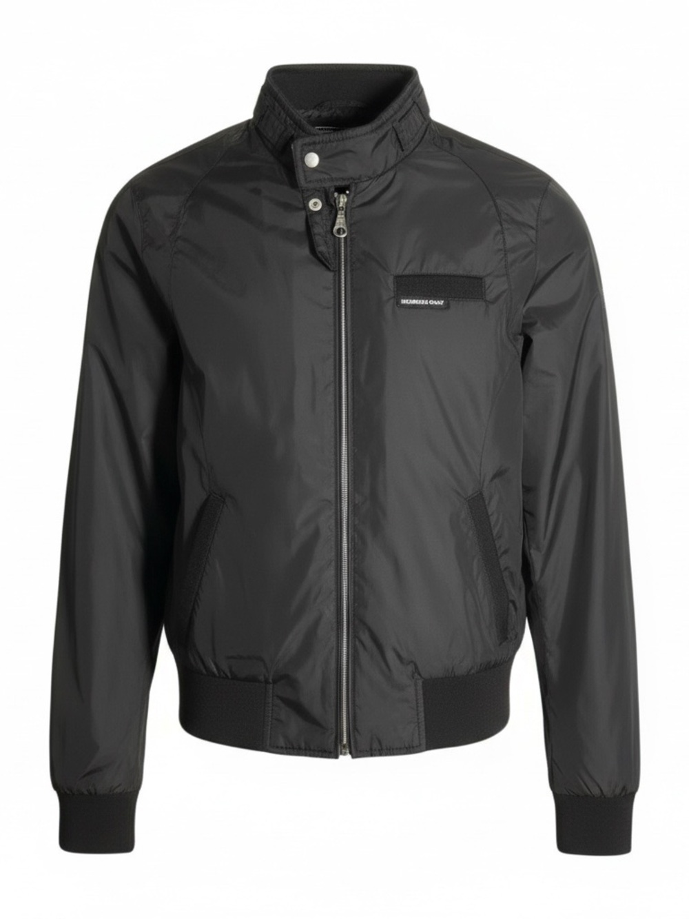 Members Only Black Bomber Jacket with Stand Collar, Vintage, Kids L, Woman XS